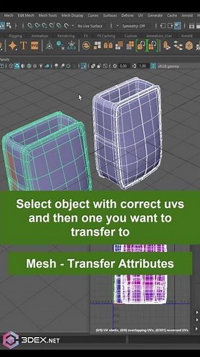 How to Transfer UV maps between models in Maya #shorts