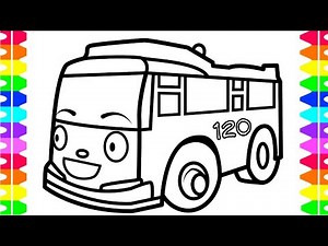 Tayo the little bus Drawing and coloring | Tips for easy step by step drawing.