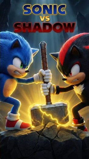 Sonic vs Shadow: Who Can Lift Mjolnir? Ultimate Hammer Clash! #sonic #shorts