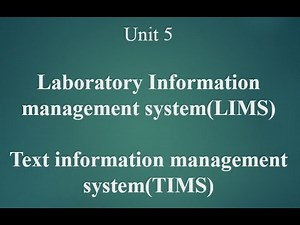 Unit 5 Lecture 2 LIMS | TIMS | Applications of computer in pharmacy | Hindi