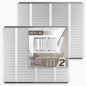 2-Pack Riverline Filter Replacement for AprilAire 313 Whole House Air Purifiers - MERV 13 - Compatible with AprilAire Models 1310, 2310, 3310, 4300 - Size: 19x20x4