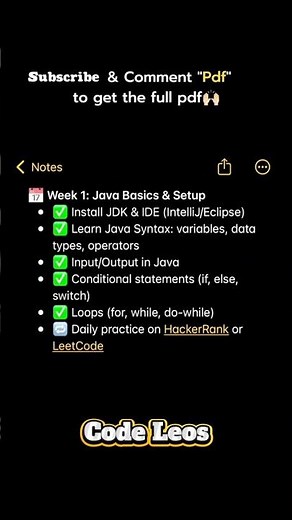 Master JAVA in 30 Days 💯🔥 | JAVA roadmap in 2025 🚀 #shorts #JAVA #students ##skills #coding