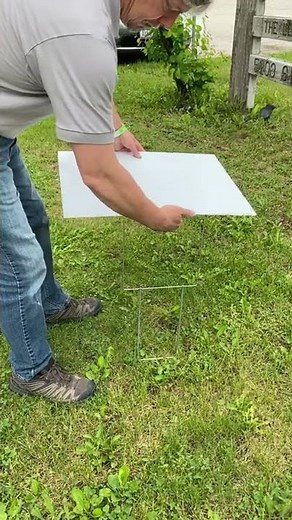 Heavy Duty H Frame yard sign stake installation