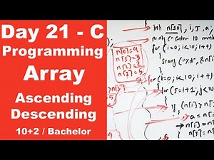 Ascending order || Single Dimension Array in C || Day 21 || Readersnepal