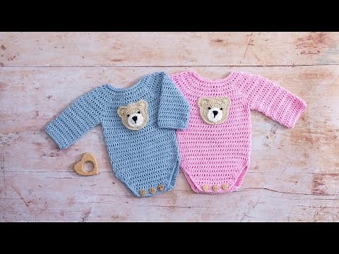Crochet Baby Onesie Pattern (Part 1 of CUTE & EASY Tutorial)
