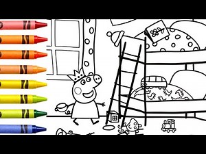 Peppa's Bedroom❤️Peppa Pig Coloring Book for kids|Learn Colors