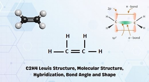 C2H4 Lewis Structure, Molecular Structure, Hybridization, Bond Angle and Shape