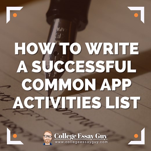 How to Write a Successful Common App Activities List in 2024