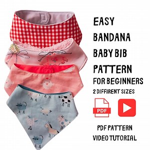 Bib Pattern PDF EASY for Beginners | Video Tutorial | Bandana Bib Sewing Pattern | DIY Baby & Toddler Collar | Handmade Dribble Template - Etsy Australia