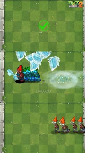 PvZ 2 - 4 Plants Power Up Vs 50 Cone Ahead Zombies Max Speed - P16- ROUND 2 #shorts #youtubeshorts