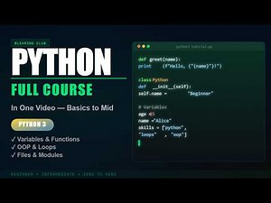 Python Tutorial in One Shot — Beginner to Intermediate | Learn & Revise Python Fast