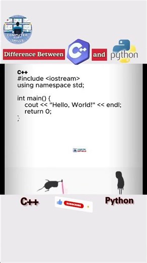 Difference Between C++ and Python | C++ VS Python Battle Shorts, Coding Shorts #c #python