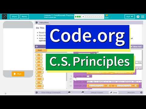 Code.org Lesson 7.3 Conditionals Practice | Tutorial and Answer | Unit 4 CS Principles