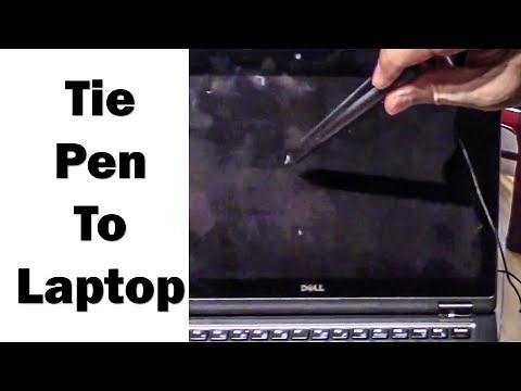 How to tie / attach Dell Active Pen to laptop / notebook with a string (Latitude 5289)