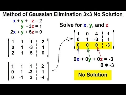 PreCalculus - Matrices & Matrix Applications (8 of 33) Gaussian Elimination: 3x3 Matrix, No Solution