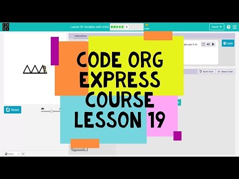 Code.org Express Course Lesson 19 Variables with Artist - Code Org 2020