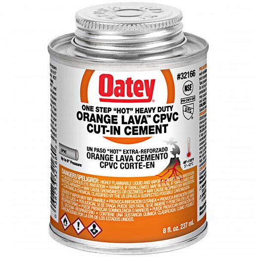 Oatey Orange Lava 32166 8 oz. CPVC Hot Cut-In Cement