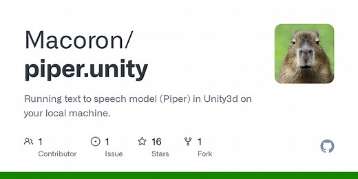 Piper.unity - open, fast and high-quality TTS