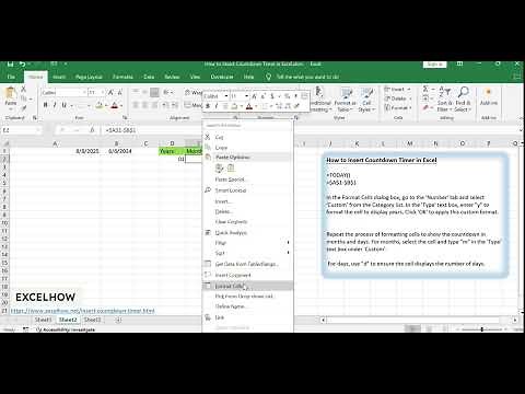 How to Insert Countdown Timer in Excel