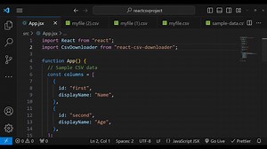 React.js Project to Export CSV Files and Download in Browser From Data Using react-csv-downloader