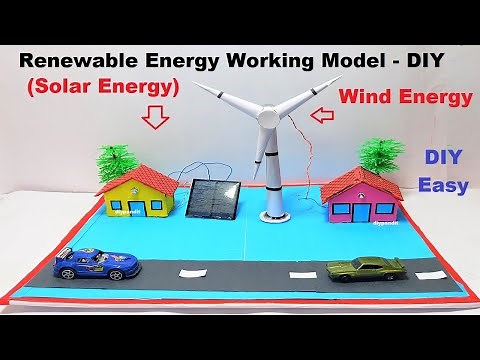 renewable green energy - solar - wind energy working model - - diy - science project | DIY pandit