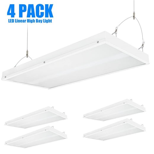 Check The Home Depot's Q&A Before Buying: WYZM 2 ft. 400-Watt Equivalent Integrated LED White High Bay Light with 24000 Lumens 5000K, 110-277V (4-Pack)