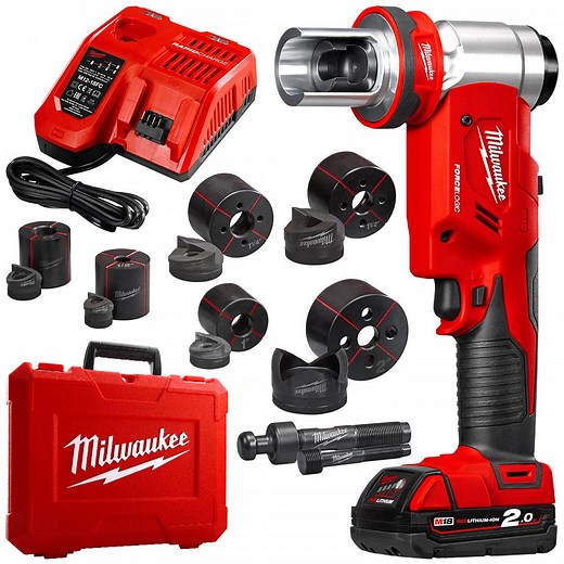 Milwaukee M18HKP-201C  18V 2.0Ah Li-ion Cordless Force Logic Knockout Tool Combo Kit