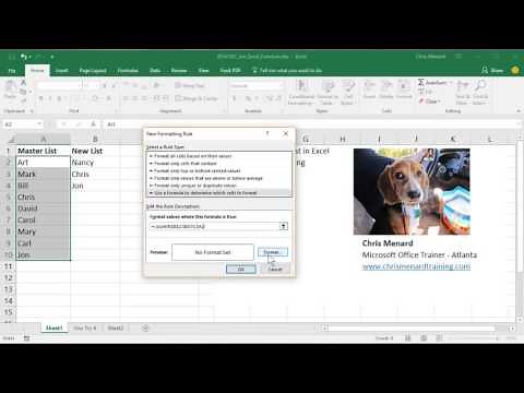 Find duplicates and compare two lists in Microsoft Excel by Chris Menard