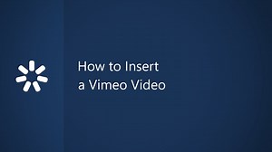 How to Insert a Vimeo Video