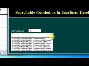 how to create Searchable Combobox in Excel VBA
