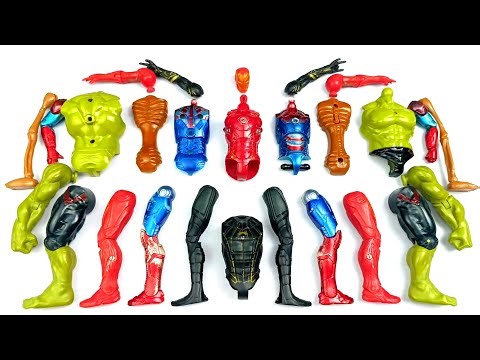 black spiderman iron patriot ironman hulk smash siren head toys assemble video