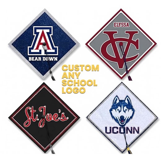 Custom Graduation Cap Topper, Personalized School Logo Decor, Class of 2026 Grad Cap - Etsy