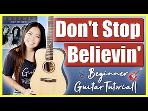 Don't Stop Believin' Journey EASY Guitar Lesson Beginner Tutorial | Chords, Strumming, Play-Along! 🎸