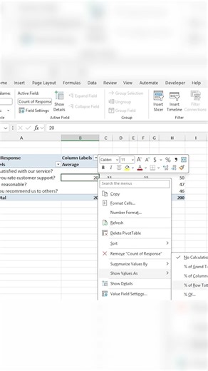 Convert Pivot Numbers to % in 5 Seconds | STOP Showing Numbers! Show % in Pivot Table