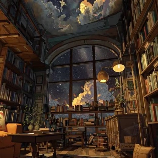 Cosmic Library Art Print – Celestial Fantasy Room Decor | Enchanted Book Nook Illustration | Magical Reading Corner Print - Etsy