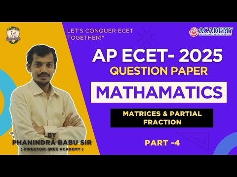 AP ECET 2025 Maths Full Paper Analysis & Solutions | Score High in ECET! |SREE ACADEMY ECET | PART_4