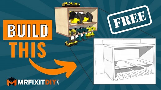 Cordless Power Tool Storage Shelf (Free Plans) | Mr. Fix It DIY