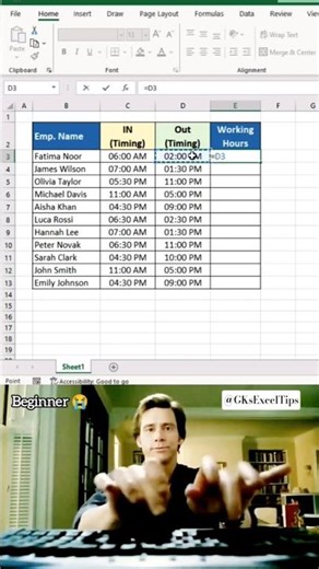 Auto Calculate Working Hours in Excel! ⚡ | Fix Formatting Instantly