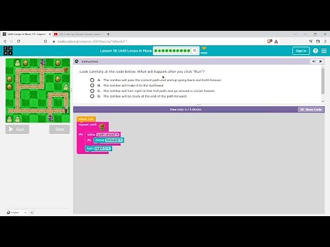 L18-11 |Code.org | Express-2021 | Lesson 18: Until Loops in Maze | level 11