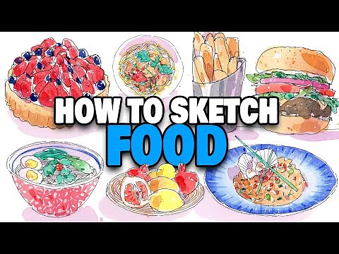 How To Sketch FOOD For Beginners | Loose Ink & Watercolor Urban Sketching