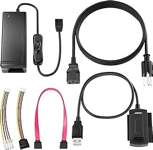 AGPTEK® SATA/PATA/IDE Drive to USB 2.0 Adapter Converter Cable for Hard Drive Disk HDD 2.5" 3.5", Compatible with USB 1.1/2.0/3.0, with External AC Power Adapter Included