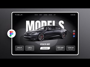 Tesla Cars Website UI Design in Figma | Animation in Figma | Figma Tutorial For Beginners