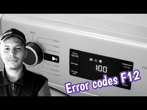 code erreur F12 for whirlpool FreshCare washing machine code panne F12 machine à laver whirlpool