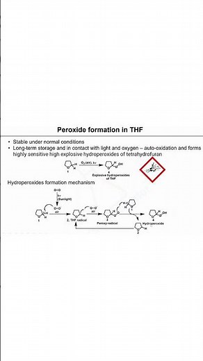 Peroxide formation mechanism in THF #chemistry #science #peroxide #solvent #mechanism