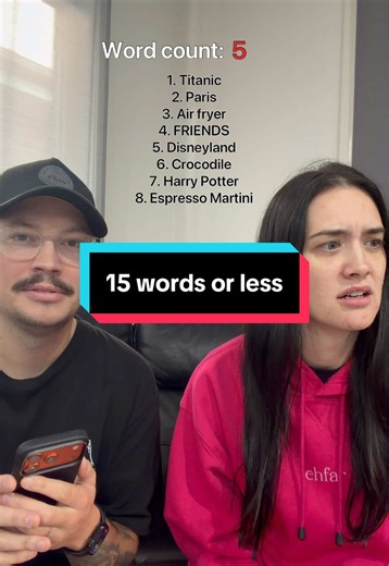 15 words or less… 😅 lost count but we JUSTTTT got it 🫠 #couples #challenge #trend #couple #couplechallenge