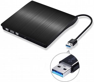 USB 3.0 Portable External CD Drive - High-Speed ​​DVD/CD ROM Burner with Plug and Play Design - Compatible with Laptop Desktop Computer Windows Apple Mac Pro MacBook with Fast Data Transfer Rates