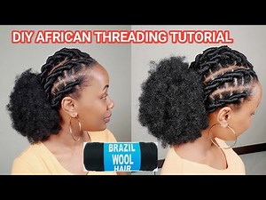 How to do African threading on natural hair/Beny and Betty hairstyle tutorial