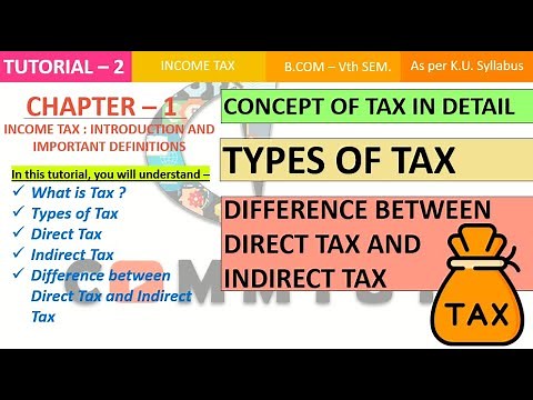 Concept of Tax | Direct and Indirect Tax | Difference b/w Direct & Indirect Tax | {CH-1}