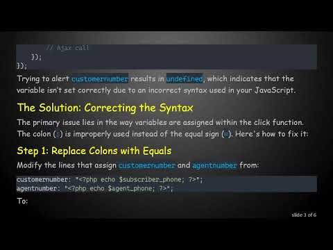 Resolving Ajax Call Issues: How to Properly Pass PHP Variables