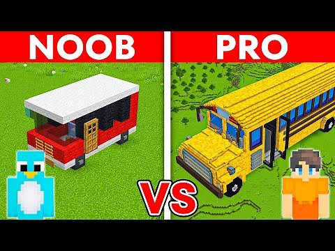 NOOB vs PRO: BUS HOUSE Build Challenge In Minecraft!